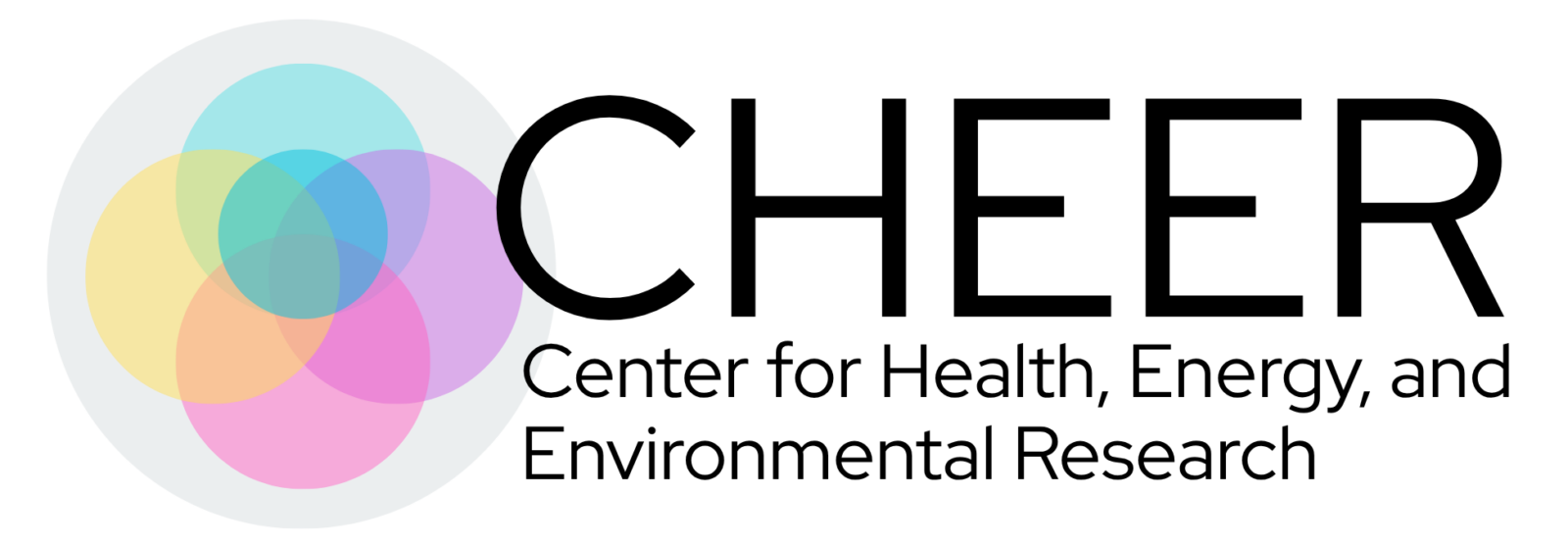 CHEER logo. Overlapping colored circles to left, text reads: Center for Health, Energy, and Environmental REsearch